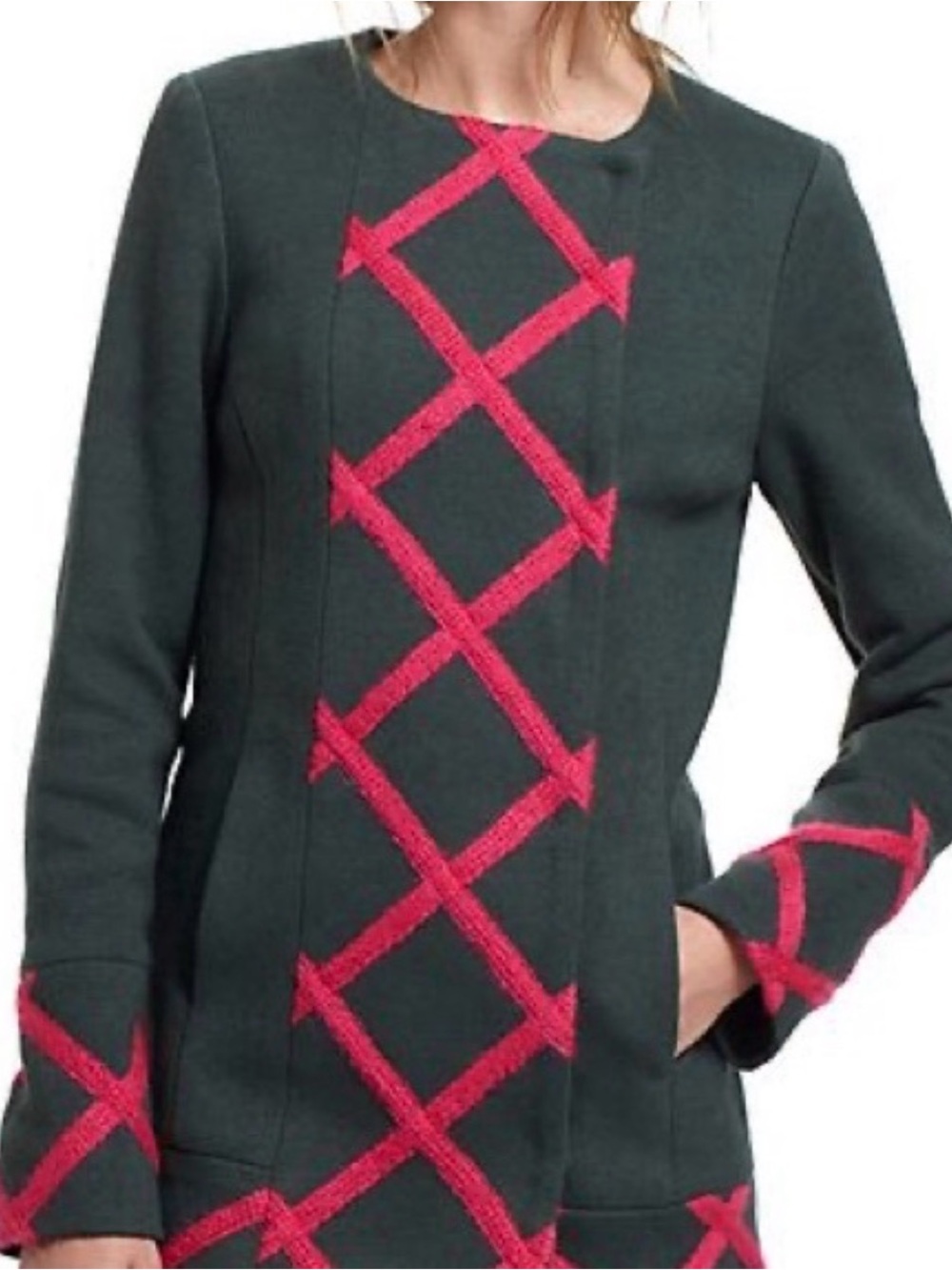 Elevenses Anthropologie Tamarisk Lattice military dress coat